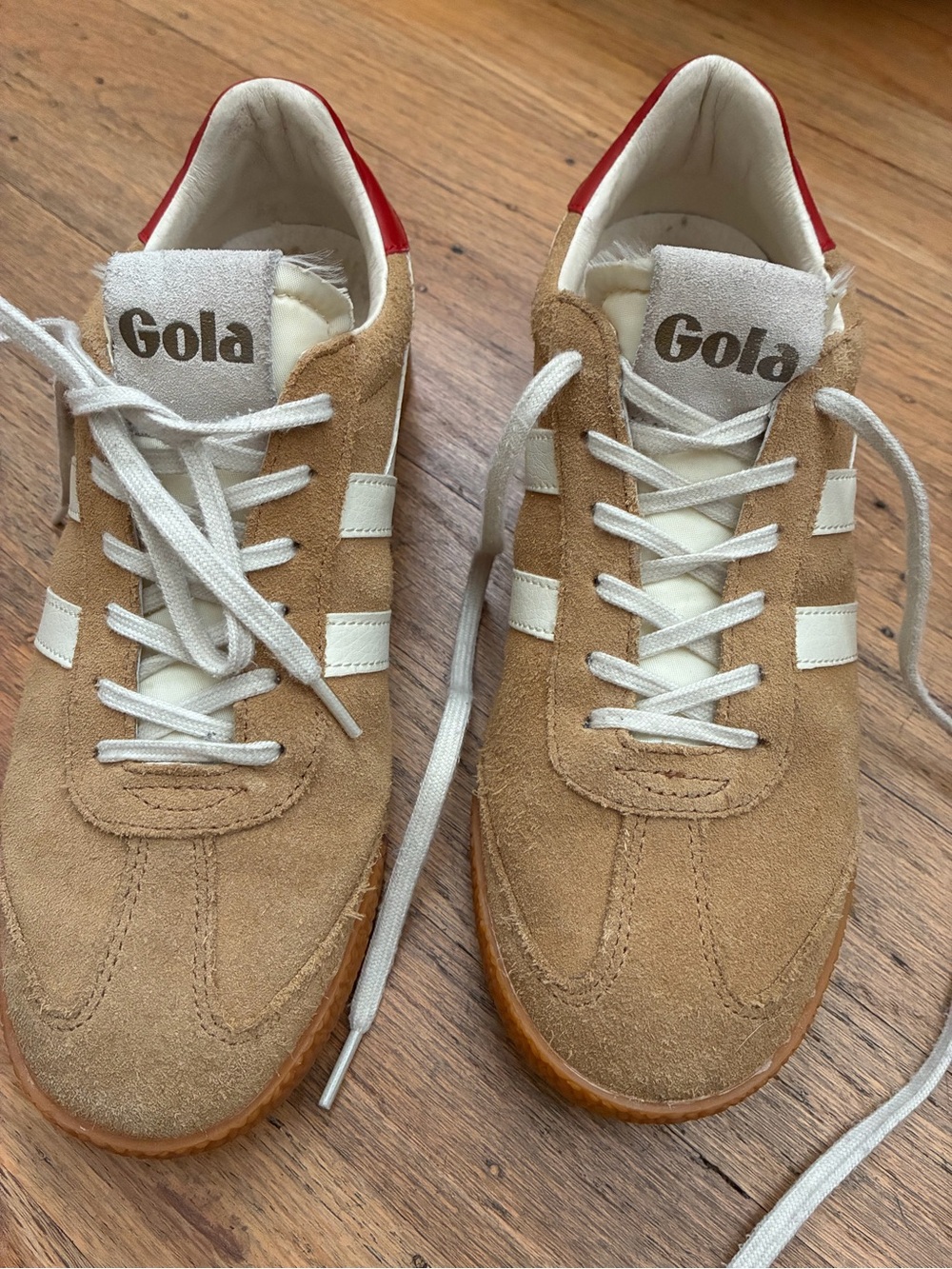 Gola Tan Suede Sneakers with White Accents